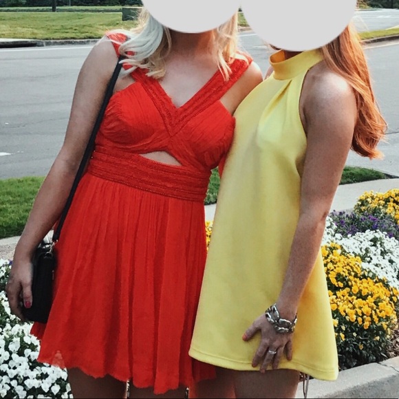 Orange French Connection Cocktail Dress Sz 8 - Picture 5 of 5